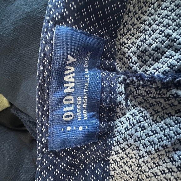 Old Navy Women's Navy and White Patterned Mid Rise Dress Pants Trousers - Picture 7 of 8